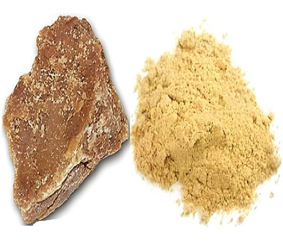 Asafoetida A piece of asafoetida with its powder.