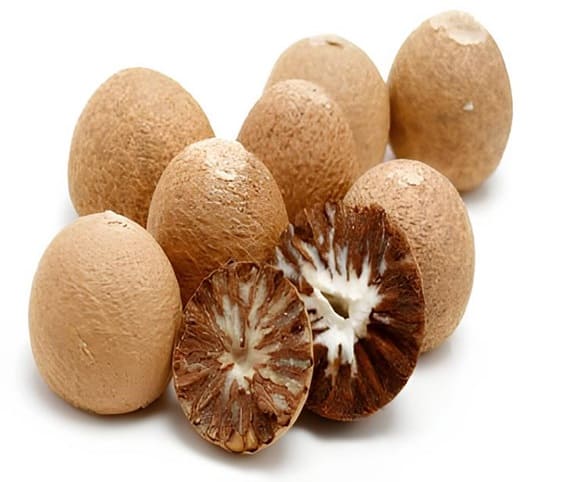 Betel nut A collection of assorted betel nuts displayed on a clean white background.