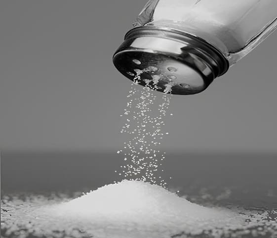 Salt A close-up view of a salt shaker.
