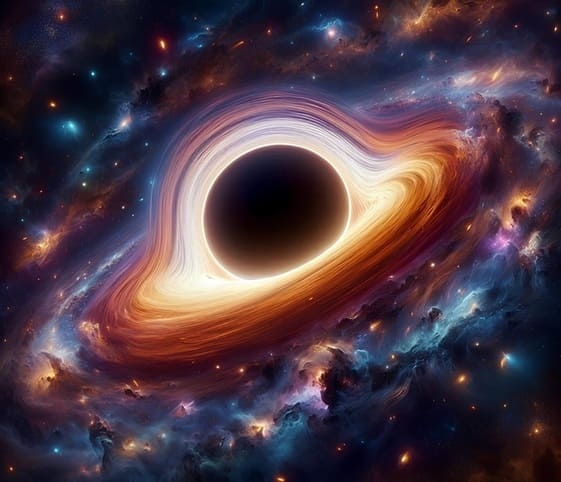 Black Hole A captivating black hole surrounded by a swirling galaxy.
