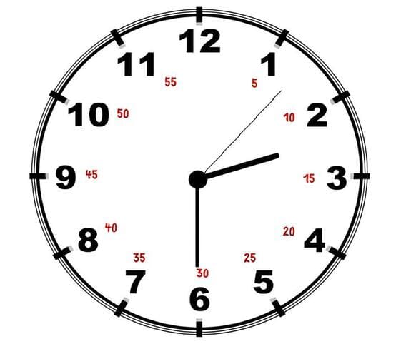 Half past clock A clock displaying numbers, indicating the time 2:30.
