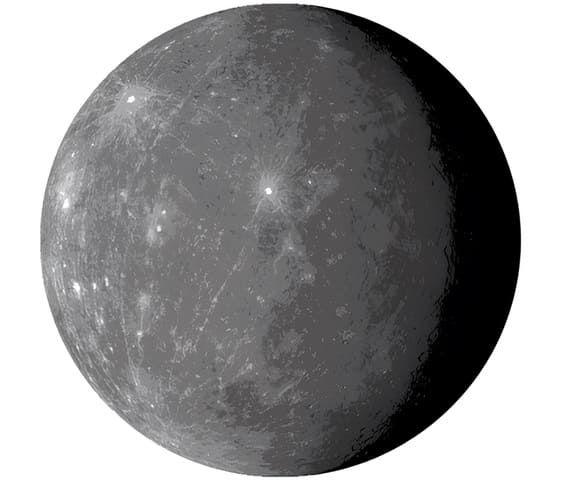 Mercury A clear view of the Mercury planet in white background.