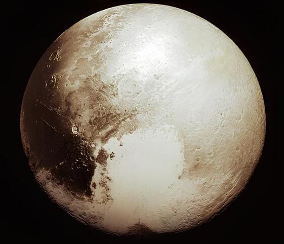 Pluto The dwarf planet Pluto in the solar system.