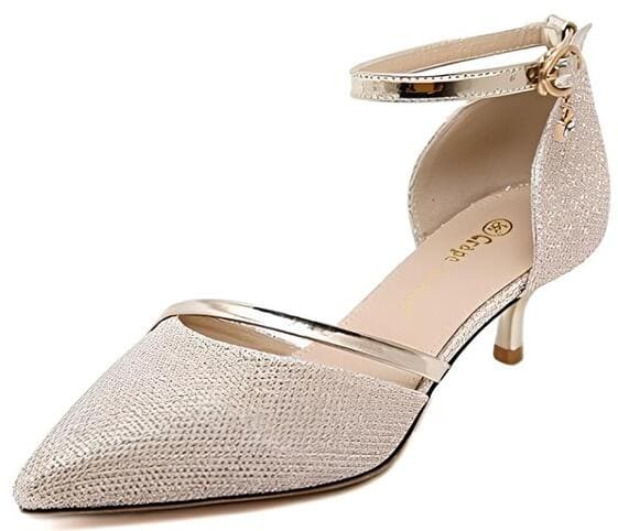 Kitten Heel Peep-Toe D'Orsay Ankle Strap Kitten Heel Peep-Toe D'Orsay Ankle Strap